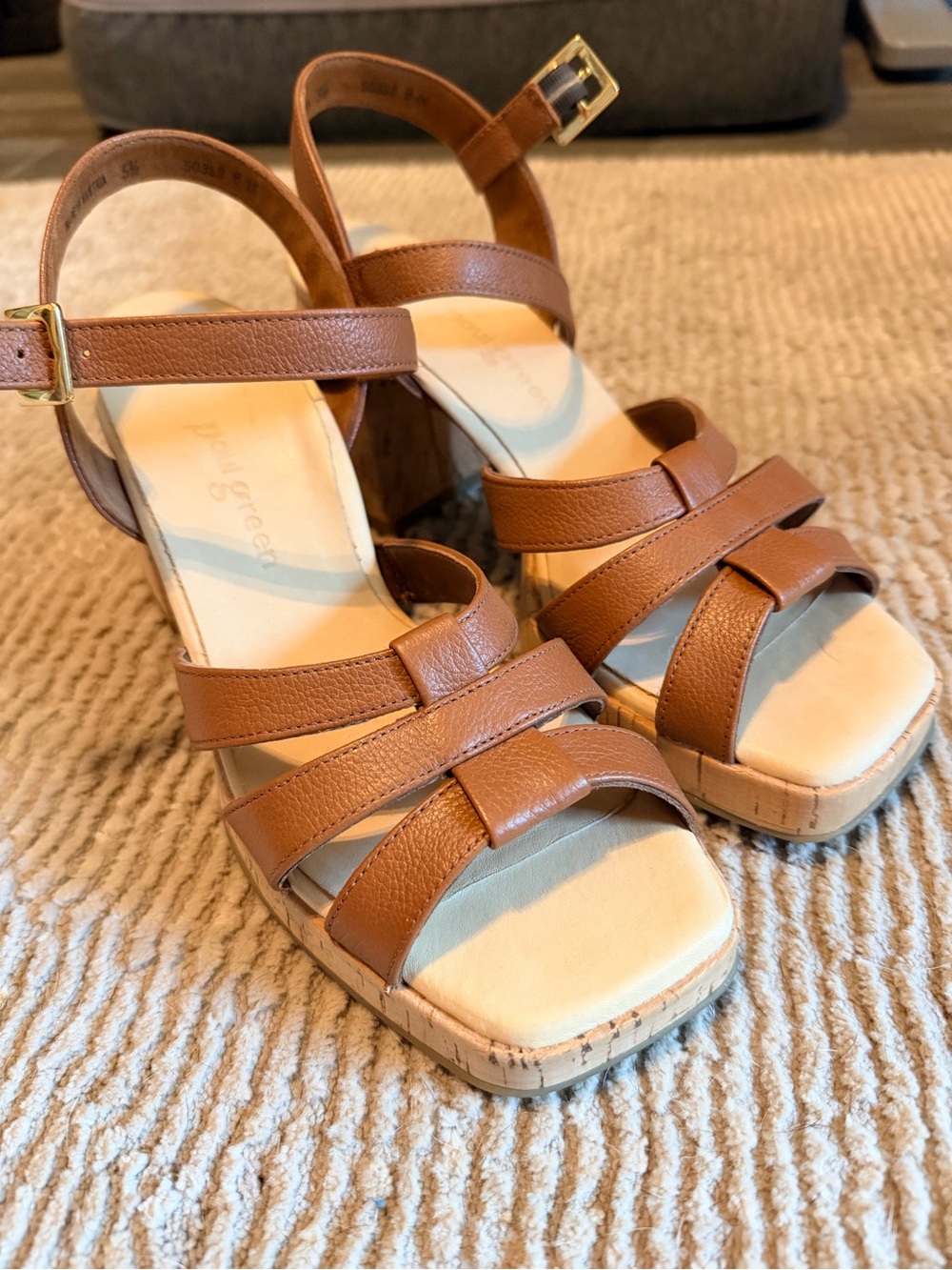 Paul Green Tina Leather Strappy Platform Sandals